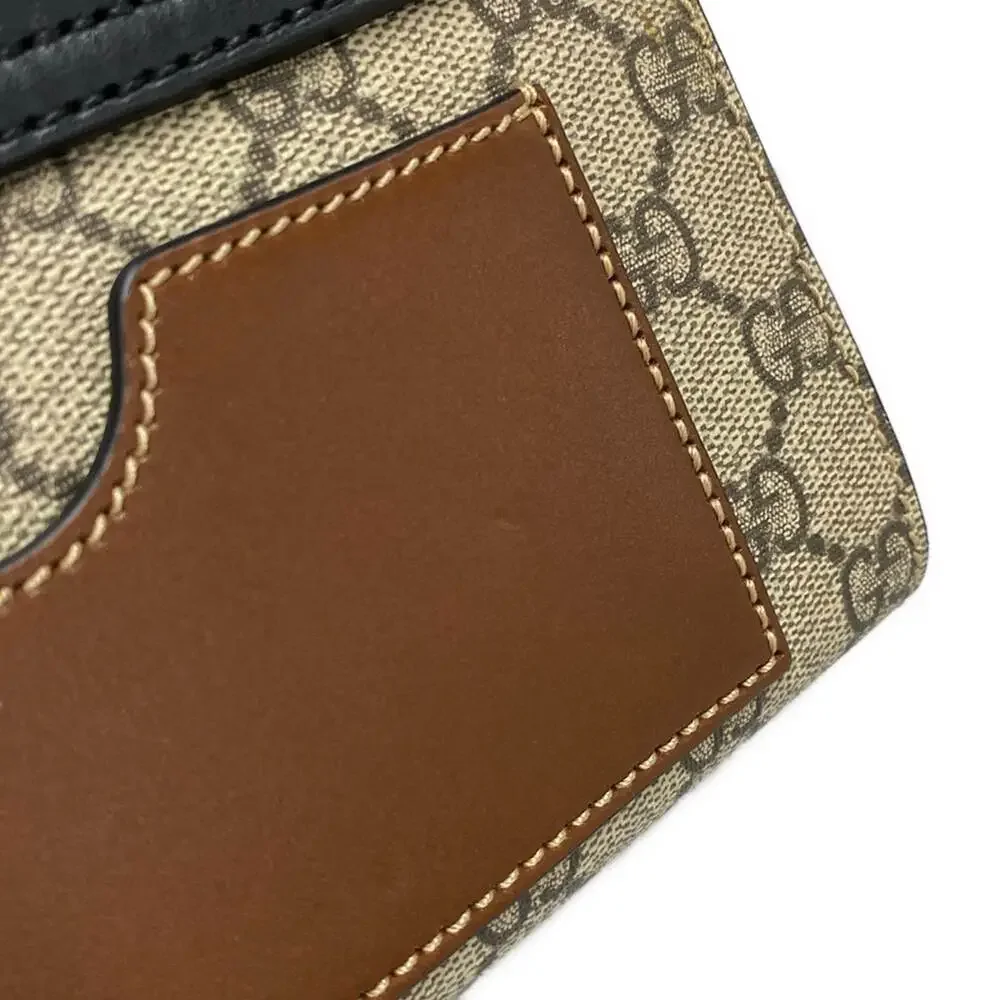 Gucci Padlock Small/Guccitian Shoulder Bag 409487 Black Dark Brown Multi PVC
